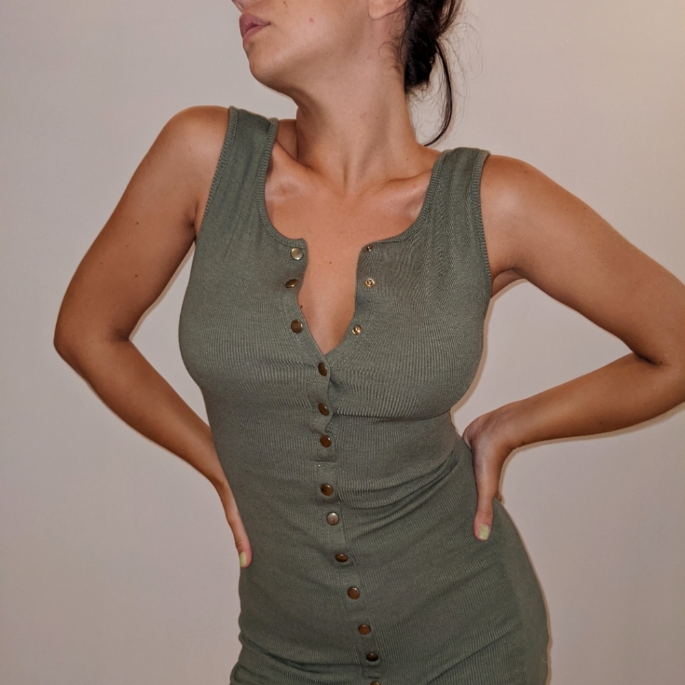 Green bodycon dress Poetry